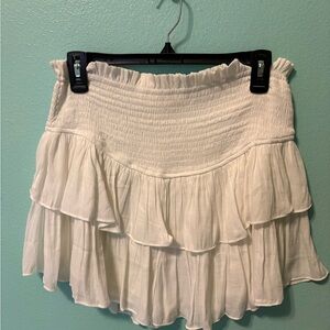 Eesome White Layered Mini Skirt